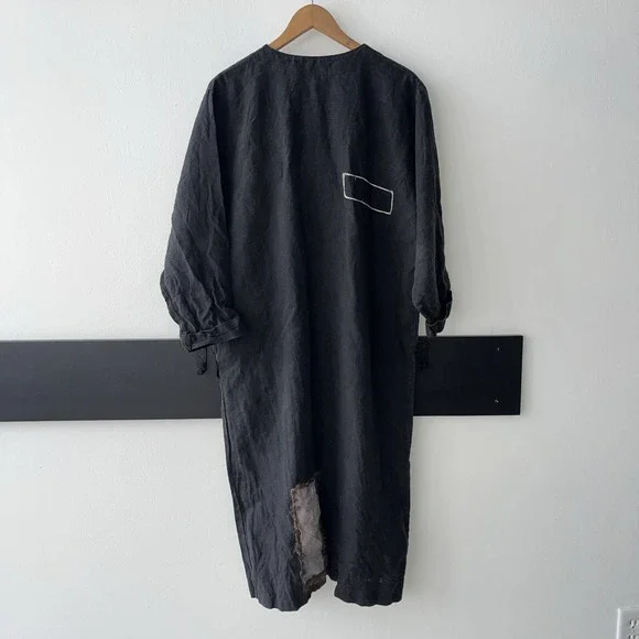 Vintage 1990's Lee Andersen Art To Wear Linen Dress. Large - Picture 10 of 12